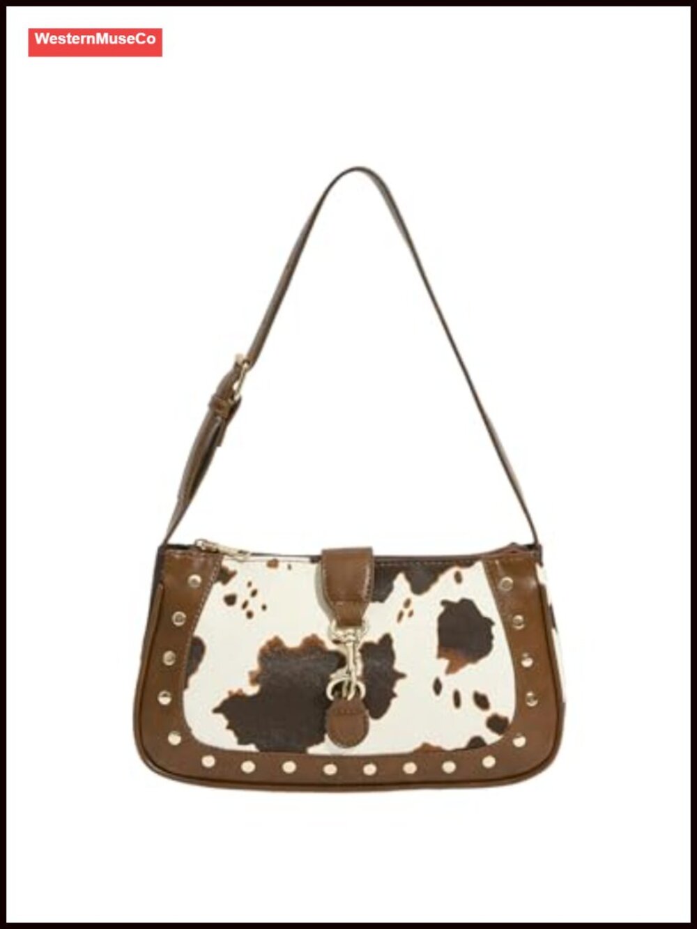 Y2K Western Cowgirl Shoulder Bag Faux PU Leather Clutch Purse